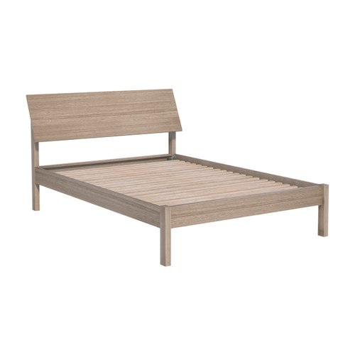 White Wash Oscar with Headboard Timber Bed Frame