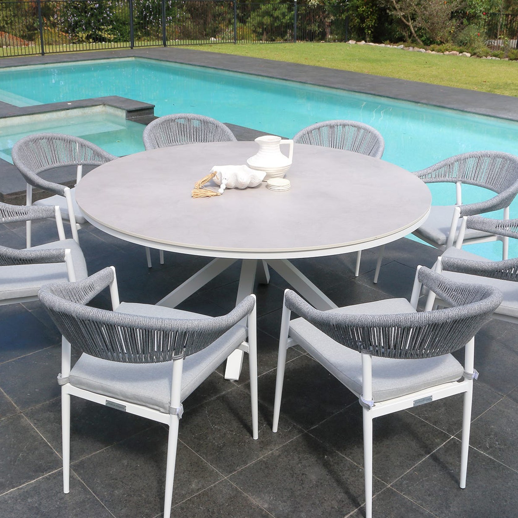 Adele Outdoor Ceramic Table 160cm Round ArchiPro AU
