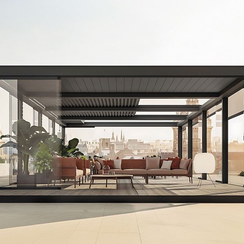 Black Mediterranean-PRO MAX Motorised Retractable Louvre Roof System