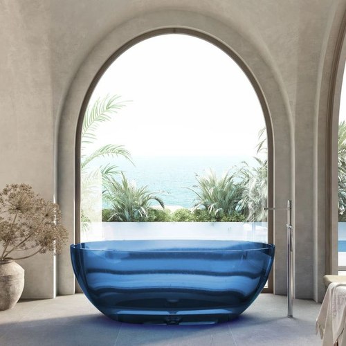 Sky Blue Wow Translucency Resin Stone Bath 1700mm
