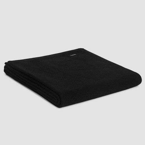 Black Moss Stitch Cotton Throws