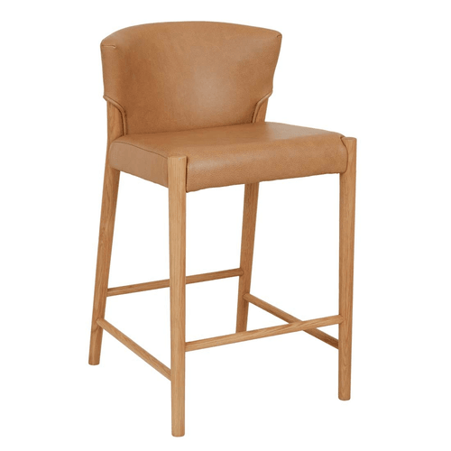 Pecan Leather/Light Oak Sketch Ronda Barstool