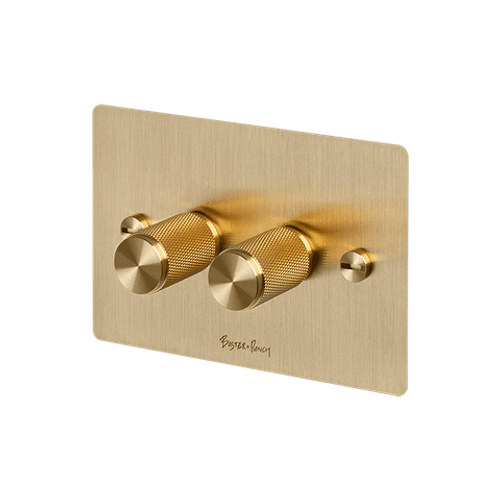 Brass Buster+Punch 2 Dimmer Switch