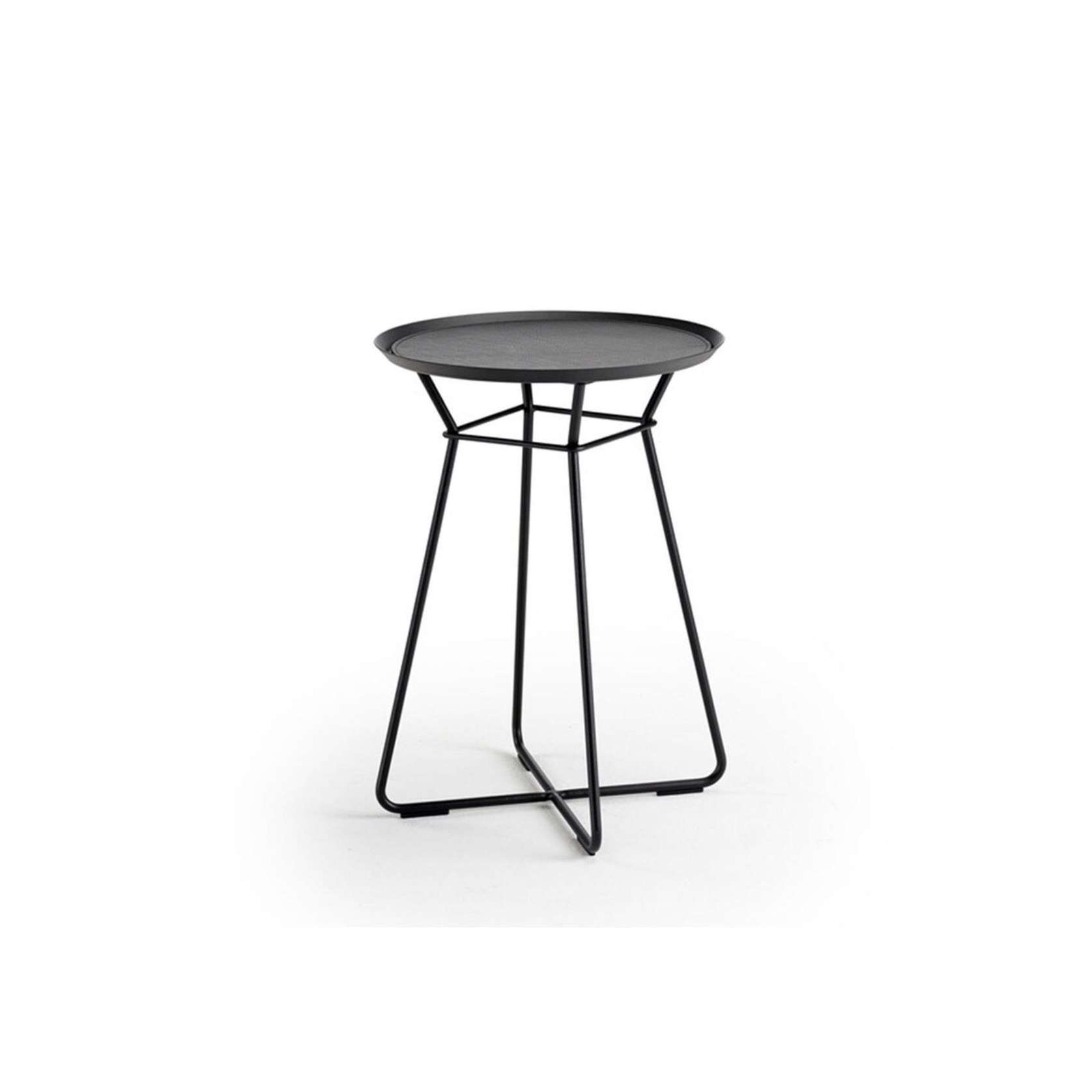 Freifrau Leya Coffee Table With Leather Inlay Small Ebony (Black