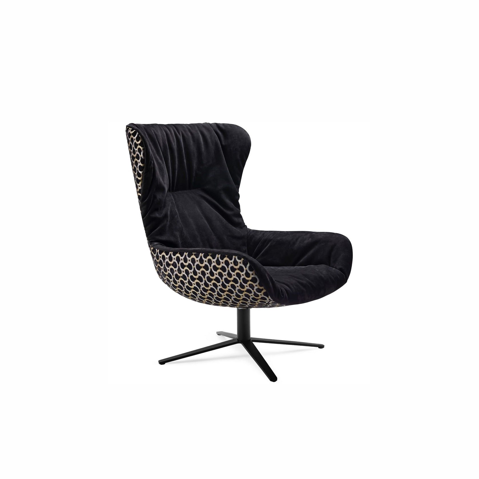 Freifrau | Leya Wingback Chair | X-Base Frame With Tilt | Cayenne Ebony ...