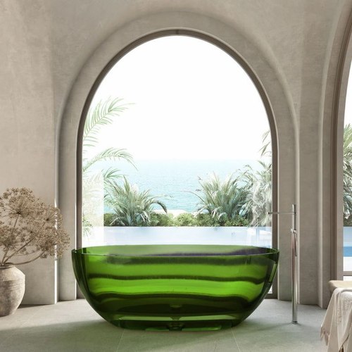Emerald Green Wow Translucency Resin Stone Bath 1700mm