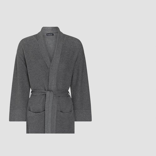 Grey Bamboo Knitted Bathrobes