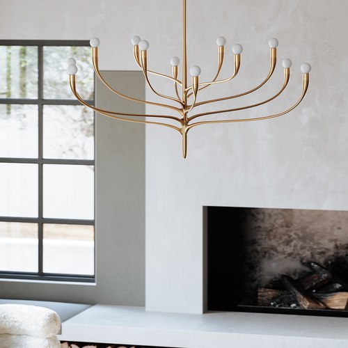 Vintage Gold Leaf Labra 12lt Chandelier