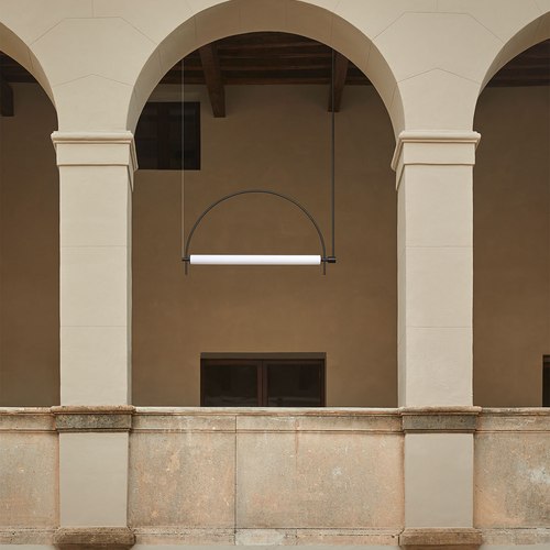 Matte Black Arc Pendant Light