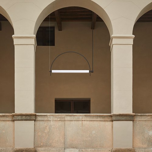 Matte Black Arc Pendant Light