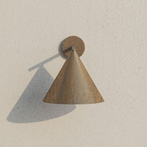 Pre Aged Brass Cone Straight Outdoor Wall Light