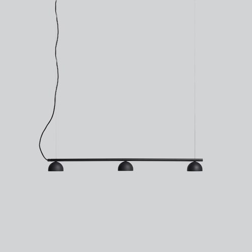 Matte Black Blush Rail 3lt Pendant Light