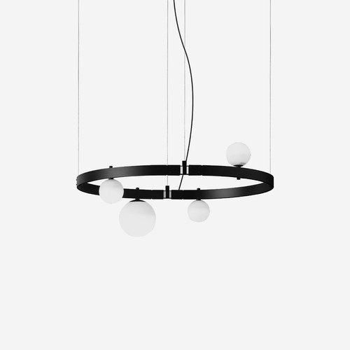 Matte Black Stant Circular Pendant Light