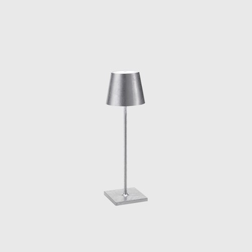 Silver Leaf Poldina Metallic Table Lamp