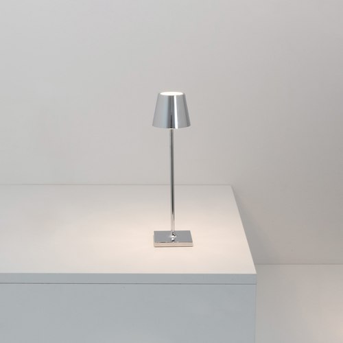 Glossy Chrome Poldina Micro Metallic Table Lamp