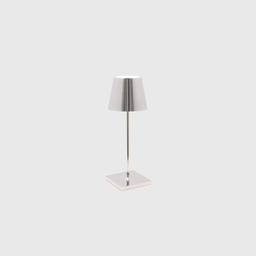 Glossy Chrome Poldina Mini Metallic Table Lamp