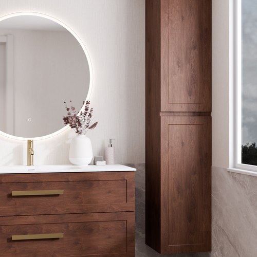 Walnut Lineare Loft Tower Cabinet