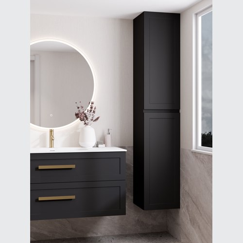 Matte Black Lineare Loft Tower Cabinet