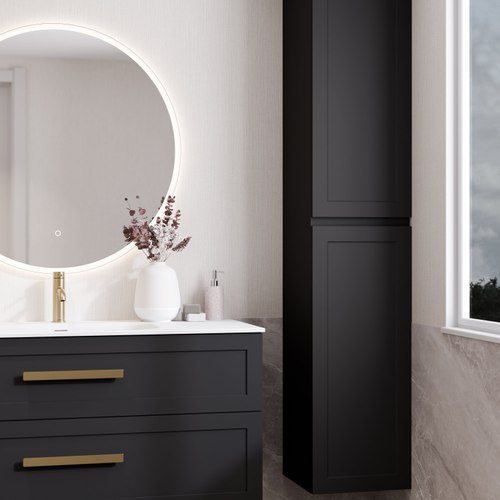 Matte Black Lineare Loft Tower Cabinet