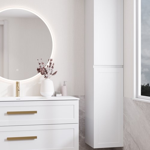 Matte White Lineare Loft Tower Cabinet