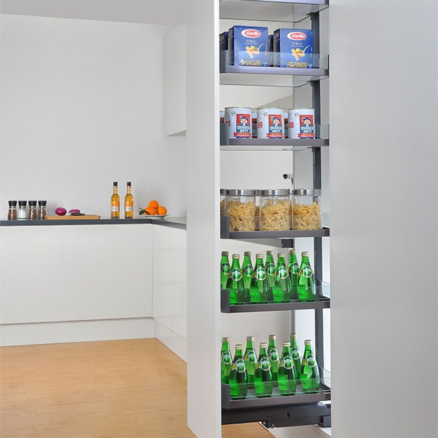 Dispensa Pull-Out Pantry Frame with adjustable shelves