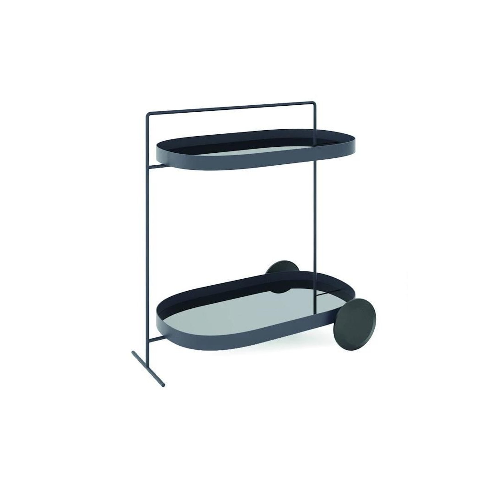 Atollo Large Bar Cart Black with Black Mirror ArchiPro AU