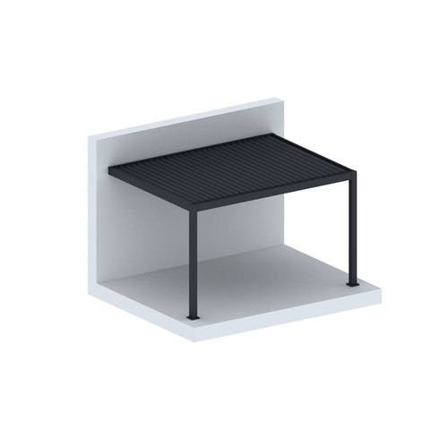 Charcoal Baltic Motorised Wall Mounted Louvre Roof Aluminium Pergola