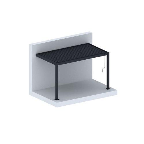 Charcoal Baltic Manual Wall Mounted Louvre Roof Aluminium Pergola