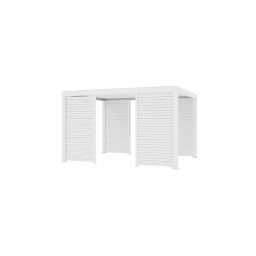 White Tasman Freestanding Pergola Shutter Wall