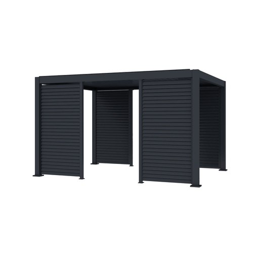 Charcoal Tasman Freestanding Pergola Shutter Wall
