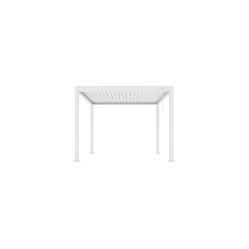White Baltic Manual Freestanding Louvre Roof Aluminium Pergola