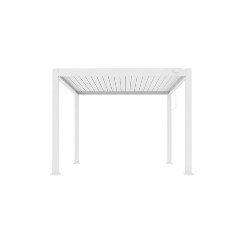 White Baltic Manual Freestanding Louvre Roof Aluminium Pergola
