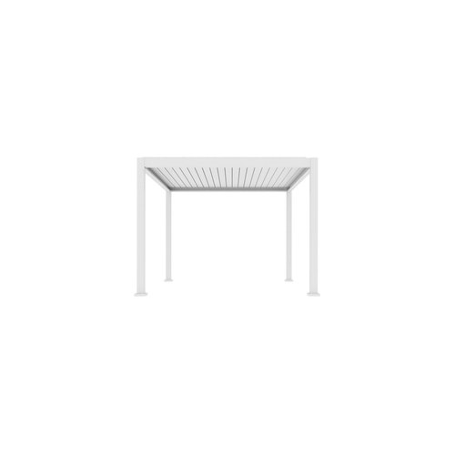 White Baltic Motorised Freestanding Louvre Roof Aluminium Pergola