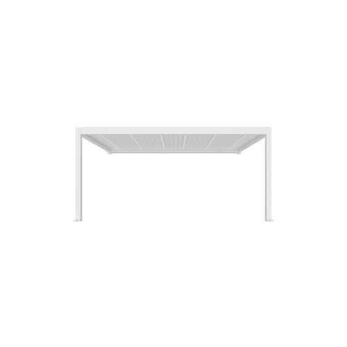 White Tasman Motorised Wall Mounted Louvre Roof