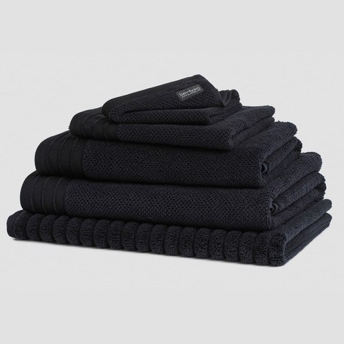 Black Jacquard Bath Towels