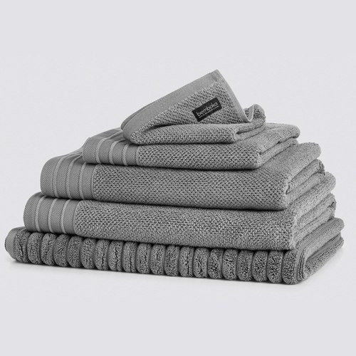 Grey Jacquard Bath Towels
