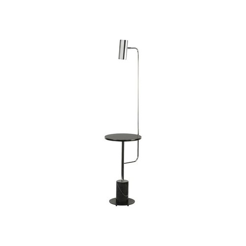 Polished Nickel Disson Functional Floor Lamp with Table Top and Marble Base