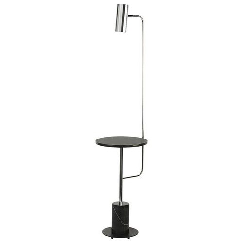 Polished Nickel Disson Functional Floor Lamp with Table Top and Marble Base