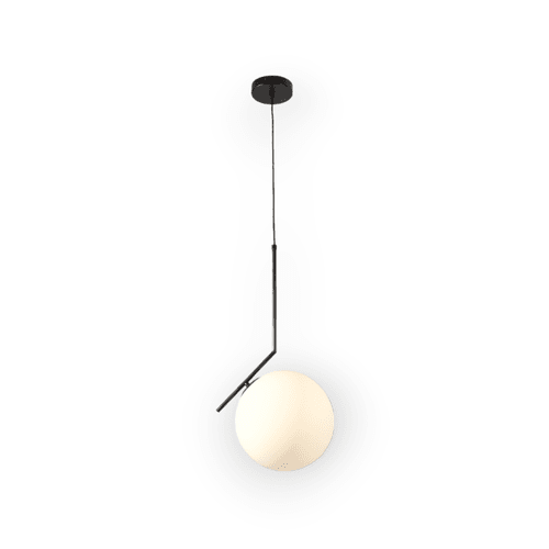 Black Orb Angled 1L Pendant Light