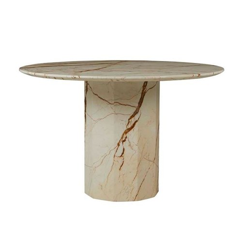 Matt Brown Vein Marble Atlas Decagon Dining Table