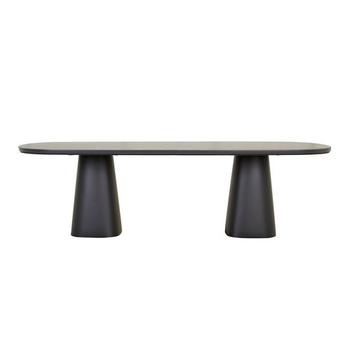 Charcoal Stone/Black Valencia Dining Table