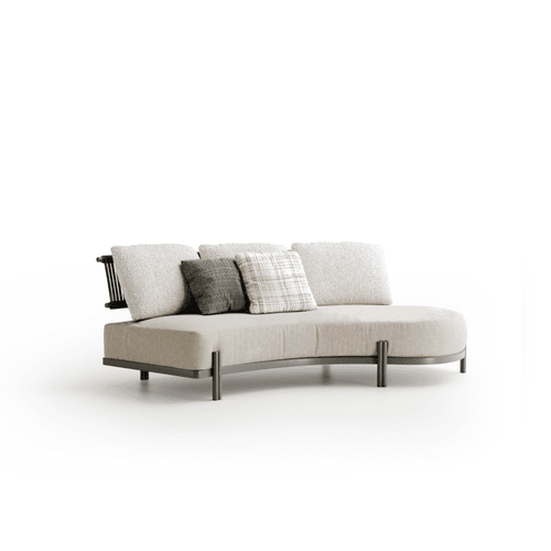 White Loto Curved Modular Outdoor Sofa by Atmosphera