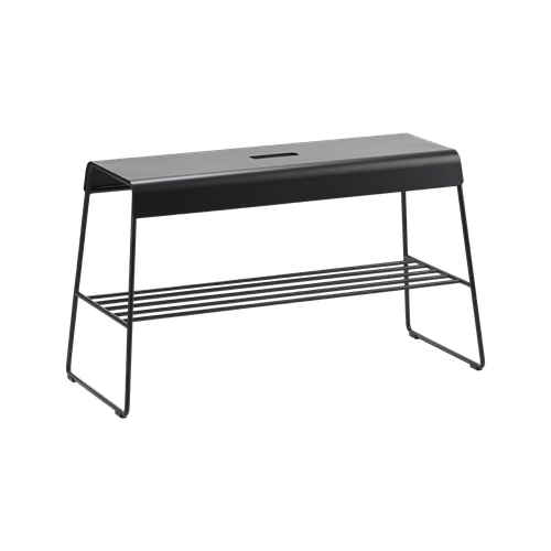 Black Zone A-Bench w. Shelf | Outdoor