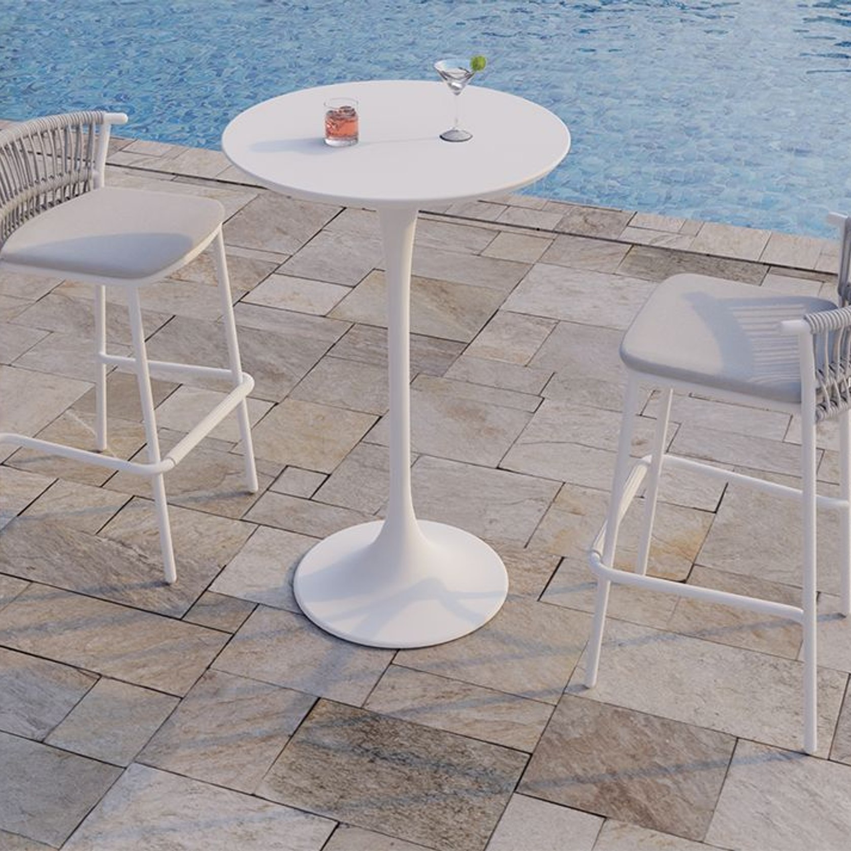 Minori Outdoor High Bar Table White ArchiPro AU