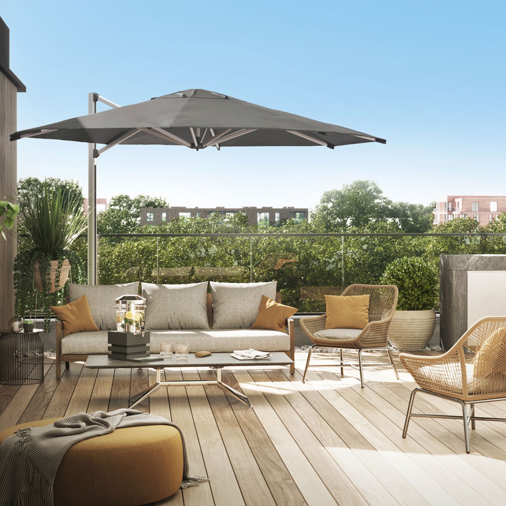 SU4 Tilting Offset Umbrella ArchiPro AU