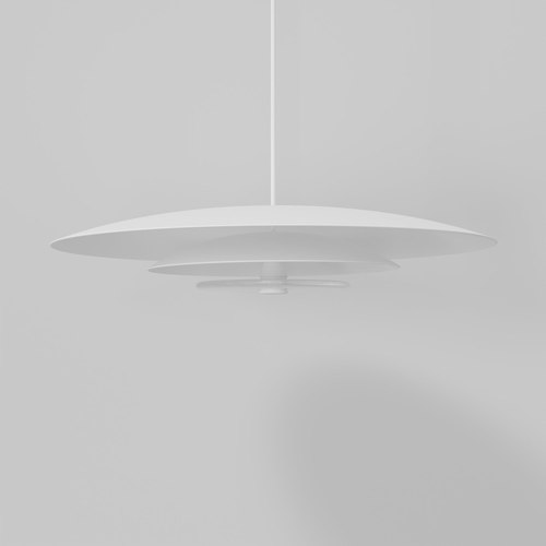 Matte White Powdercoat Coral Duo Dome Pendant Light