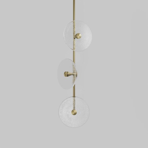 Brass Finish Coral Trio Pendant Light (Off-Centered)