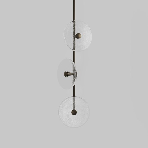 Medium Bronze Powdercoat Coral Trio Pendant Light (Off-Centered)