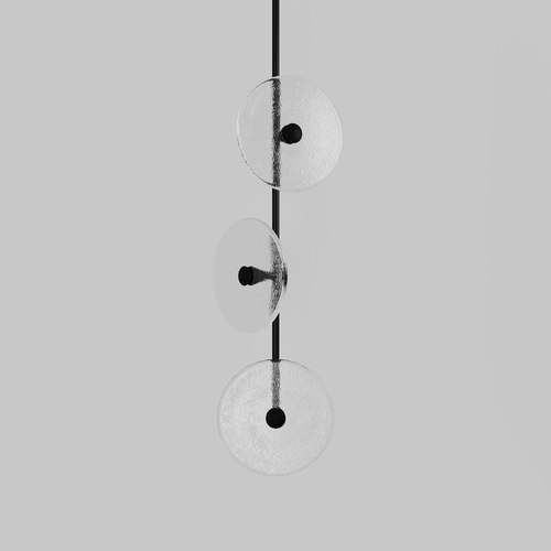 Matte Black Powdercoat Coral Trio Pendant Light (Off-Centered)