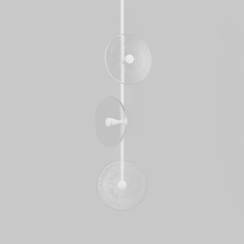 Matte White Powdercoat Coral Trio Pendant Light (Off-Centered)